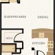 Andover Floor Plan, Studio, 1 Bath 553 SF - Chelsea at Juanita Village | Studio, 1 & 2 Bedroom Apartments for Rent | Kirkland, WA 98034