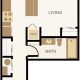 Winchester Floor Plan, Studio, 1 Bath 448 - 552 SF - Chelsea at Juanita Village | Studio, 1 & 2 Bedroom Apartments for Rent | Kirkland, WA 98034