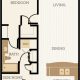 Cambridge Floor Plan, 1 Bedroom, 1 Bath, Den 832 SF - Chelsea at Juanita Village | Studio, 1 & 2 Bedroom Apartments for Rent | Kirkland, WA 98034
