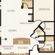 Prescott Floor Plan, 1 Bedroom, 1 Bath, Den 843-909 SF - Chelsea at Juanita Village | Studio, 1 & 2 Bedroom Apartments for Rent | Kirkland, WA 98034