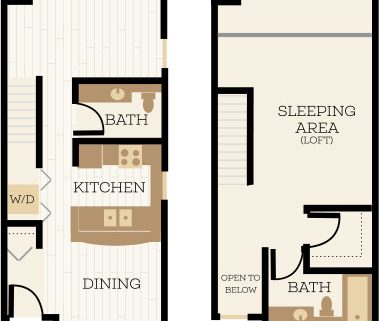 York Floor Plan, 1 Bedroom, 1.5 Bath 990-1015 SF - Chelsea at Juanita Village | Studio, 1 & 2 Bedroom Apartments for Rent | Kirkland, WA 98034